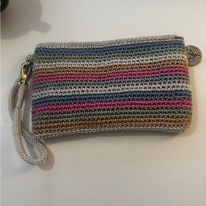 The Sak Multicolor Striped Crochet Wristlet